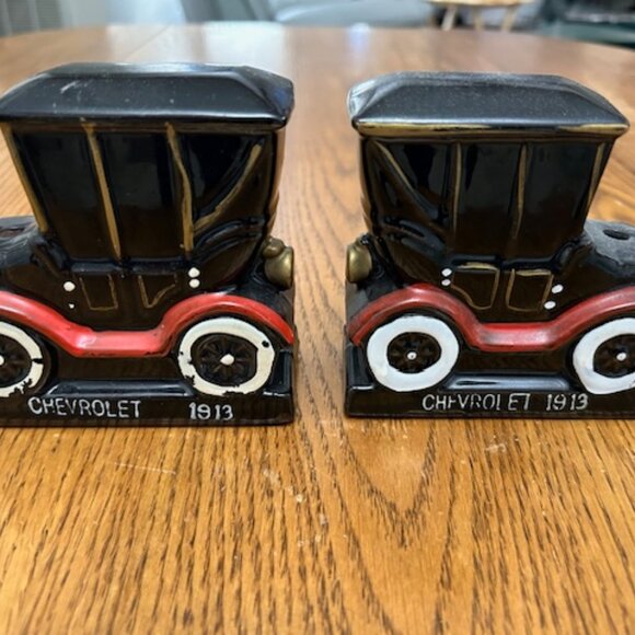 Vintage Redware Desk Set 1913 Chevrolet Antique Car Pen/Pencil Holder Desk Set - Picture 1 of 5